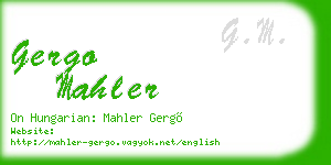 gergo mahler business card