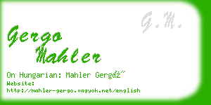 gergo mahler business card